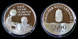 E 0247 Magyarország ezüst 5000 forint 2008 XXIX. Nyári Olimpiai Játékok, Peking 2008 Proof