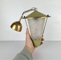 Art Deco mennyezeti lampa, regi lampa, zold