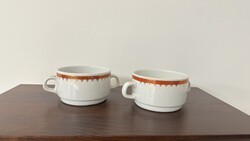 Alföldi porcelán piros arany mintás műzlis tál 2db