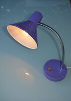 Régi retro gégecsöves szarvasi fém asztali lámpa lila színben nem led