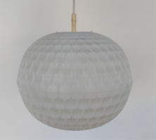 Nagy mennyezeti lampa, gomb, muanyag, retro, feher lampa