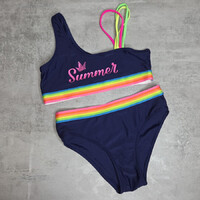 Life Beach sötétkék szivárványszínű mintás lány bikini, 164