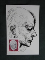Képeslap,CM,bélyeg,alkalmi bélyegzés,Bartók Béla 90 éves évforduló,Ferenczy Béni grafika,1971-