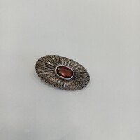 ​Elegáns 925-ös Ezüst Melltű / Bross Markazittal és Piros Kővel (12.52 g)