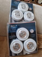 LED FENYEK 2db bontatlan csomagolásban, összesen 2x3db 7cm átmérőjű lámpa