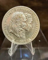 1879 Ausztria 2 forint / 2 guilden ezüst emlékérem – I. Ferenc József és Erzsébet királyné