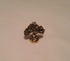 Sárgaréz miniatűr Feng Shui pénzfa/ szerencsefa