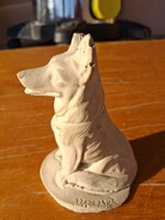 Antik Francia Art Deco Jelzett Gipsz Kutya szobor -Supercaz