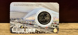 Belga Vasúttársaság alapításának 100. évfordulója 2026-os 2 euro emlékérme coincard