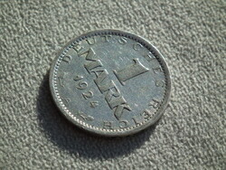 Németország, weimari ezüst 1 Márka (1 Mark), 1924 A