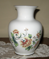 Hollóházi virág mintás porcelán váza