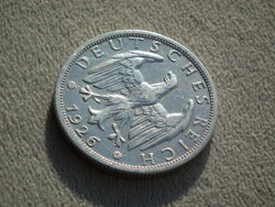 Németország, weimari ezüst 2 Márka (2 Reichsmark), 1926 D