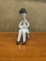 AQUINCUM PORCELÁN SZOBOR, KISLÁNY CICÁVAL FIGURA
