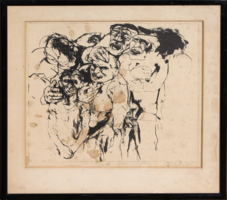 Bálványos Huba: Kinevetők, 1973 (tusrajz)