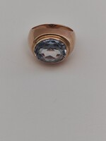 Gold Ring 14k with Aquamarine Stone