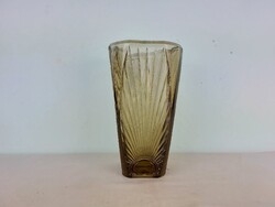 Art deco Francia barna vaza, uveg vaza, antik vaza