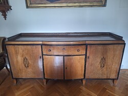 Art deco ebédlőgarnitúra: tálaló vagy tv szekrények és kinyitható ebédlő asztal