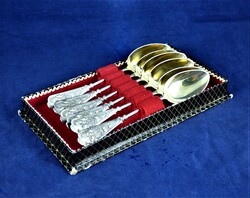 STUNNING ANTIQUE GOLD-PLATED SILVER TEA SPOON, GERMAN, CIRCA 1890!!!