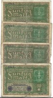 4 x 50 márka 1919 Reihe 1.2.3.4. Németország