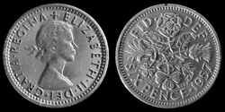 E 1145 Egyesült Királyság (Anglia) 6 pence 1957