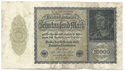 10000 márka 1922 kis méret magáncéges nyomtatás 7 jegyű sorszám Németország 1.