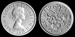 E 1175 Egyesült Királyság (Anglia) 6 pence 1967