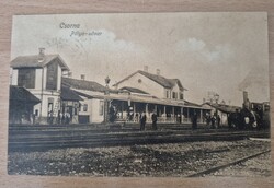Csorna, Győr-Moson-Sopron vármegye. Vasúti állomás. 1917. Postán f.
