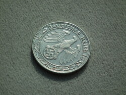 Németország, horogkeresztes birodalmi nikkel 50 Pfennig (Reichspfennig), 1938 F
