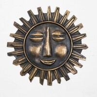 Percz János: Bronz nap fali kisplasztika - 53877