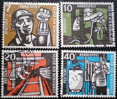 NP270-3 / Németország 1957 Népjólét : Az emberiség segítői bélyegsor pecsételt