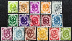 NP123-38 / Németország 1951-2 Postakürt bélyegsor pecsételt