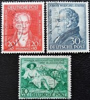 NP108-10 / Németország 1949 Wolfgang Goethe bélyegsor pecsételt ( brit- amerikai zóna )