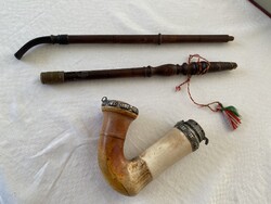 19. Század Latos Ezüst Szerelékes tajtékpipa!