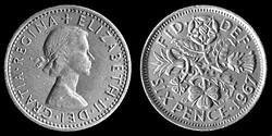 E 1170 Egyesült Királyság (Anglia) 6 pence 1967