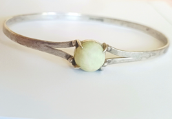 Régi Ezüst Karperec Jade Vintage Silver Bracelet Jade