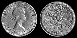 E 1176 Egyesült Királyság (Anglia) 6 pence 1967