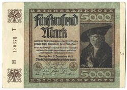 5000 márka 1922 Hakensterne vízjel Németország 1.