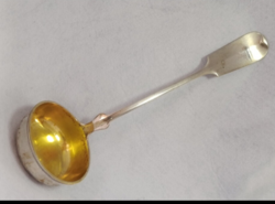 Hollóházi large-sized ladle German 800 fineness, inside gold-plated, 200g 1890-1930
