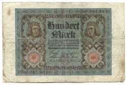 100 márka 1920 7 jegyű sorszám Németország 1.