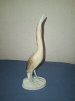 Gyönyörű  Royal Dux Kócsag  madár ritka festésű   szép hibátlan porcelán 20 cm kb