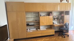 Cím: Német gyártású, minimalista retro / mid-century világostölgy  szekrénysor íróasztallal (1976) –