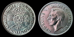 E 1639 United Kingdom (England) 1 Silver Florin 1942 VI. George