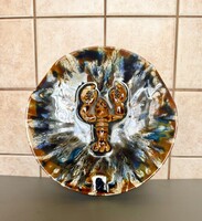 Hollóházi Zsolnay: ashtray with crab!