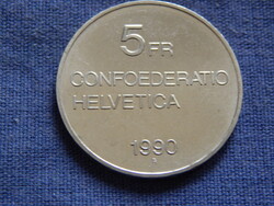 Svájc 5 Franc 1990 B Emlékveret - 100. Évforduló - Gottfried Keller halála