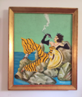 Az óceán lánya / Seres Sándor festménye, art deco stílusban /