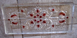 Tulipános Walther Glass üveg kináló kristály tálca