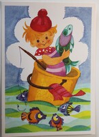 Képeslap, Német, Gyerek, tréfás, Grafika, Planet (K4)