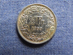 Svájc 1/2 Franc 1959 B 0.835-ös ezüst 2,5 g