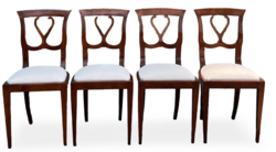 Elegáns Biedermeier stílusú szék garnitúra (4 db) – Frissen felújítva