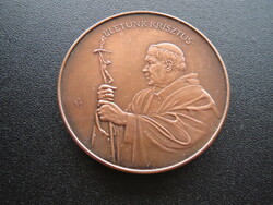 II. János Pál pápa látogatása Életünk Krisztus bronz emlékérem 1991
